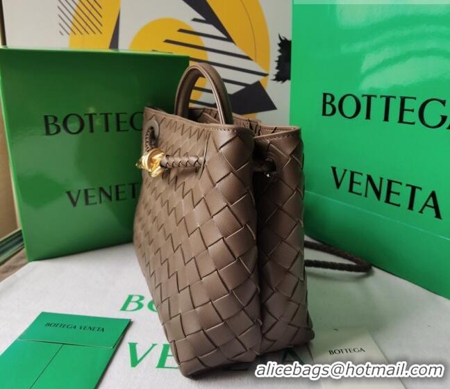 Good Product Bottega Veneta Small Andiamo Top Handle Bag in Intrecciato Leather 743568 Taupe grey 2023