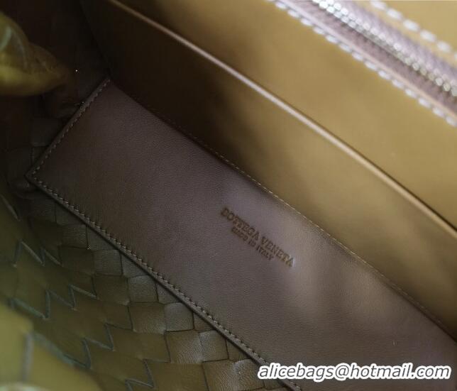 New Design Bottega Veneta Small Andiamo Top Handle Bag in Intrecciato Leather 743568 Acorn Brown 2023