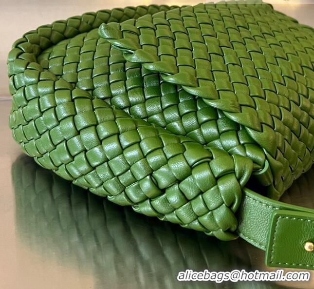 Reasonable Price Bottega Veneta Cobble Small Shoulder Bag in Intreccio Leather 709418 Green Pepper 2023