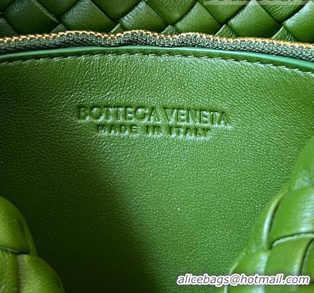 Reasonable Price Bottega Veneta Cobble Small Shoulder Bag in Intreccio Leather 709418 Green Pepper 2023