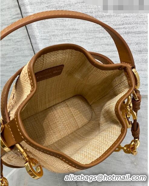 Promotional Dior Small C'EST Bucket Bag in Beige Cannage Raffia Straw M2272UB 2023