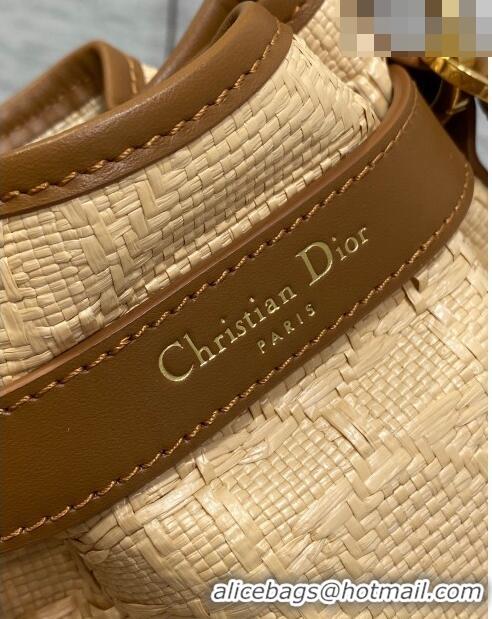 Promotional Dior Small C'EST Bucket Bag in Beige Cannage Raffia Straw M2272UB 2023