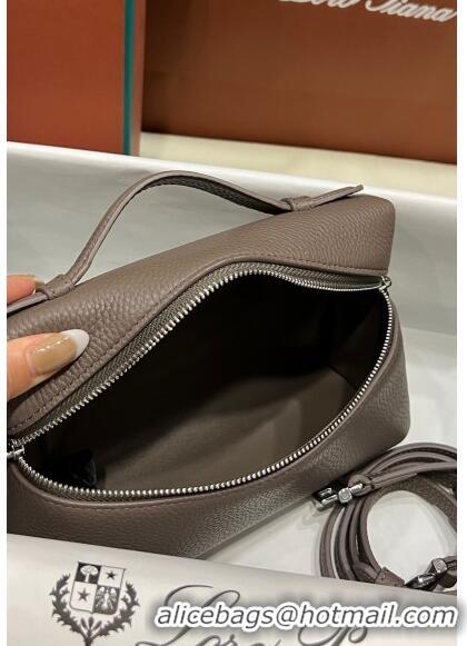 Good Quality Loro Piana Extra Pocket L19 Pouch in Calfskin Deep LP5437 Grey/Silver 2023