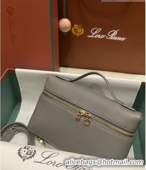 Low Cost Loro Piana Extra Pocket L19 Pouch in Calfskin LP5437 Grey 02/Gold 2023