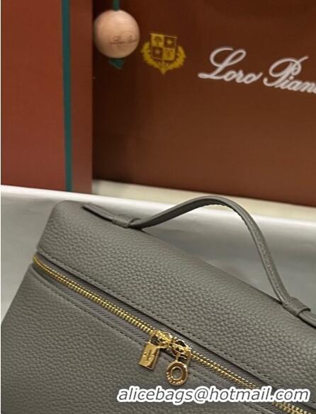 Low Cost Loro Piana Extra Pocket L19 Pouch in Calfskin LP5437 Grey 02/Gold 2023