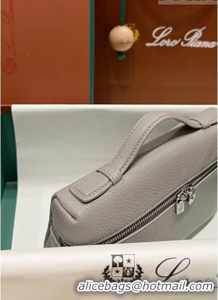 New Design Loro Piana Extra Pocket L19 Pouch in Calfskin LP5437 Light Grey/Silver 2023