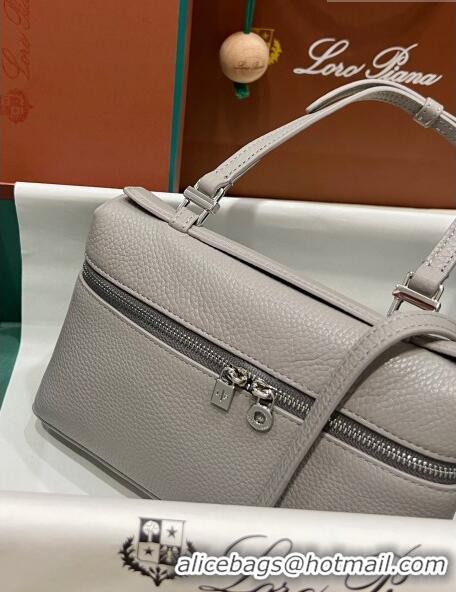 New Design Loro Piana Extra Pocket L19 Pouch in Calfskin LP5437 Light Grey/Silver 2023