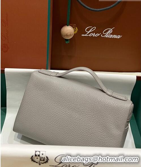 New Design Loro Piana Extra Pocket L19 Pouch in Calfskin LP5437 Light Grey/Silver 2023