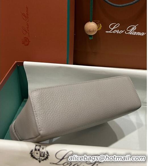 New Design Loro Piana Extra Pocket L19 Pouch in Calfskin LP5437 Light Grey/Silver 2023