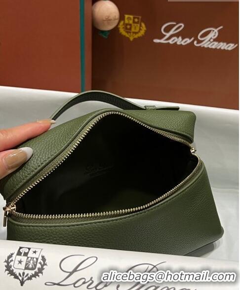 Luxurious Loro Piana Extra Pocket L19 Pouch in Calfskin LP5437 Green/Gold 2023