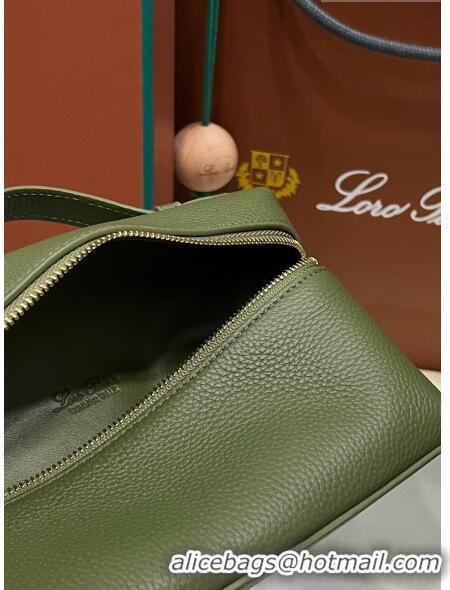 Luxurious Loro Piana Extra Pocket L19 Pouch in Calfskin LP5437 Green/Gold 2023