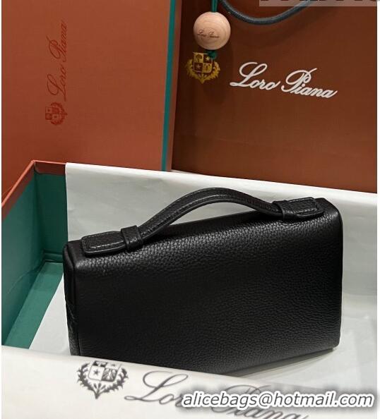 Low Price Loro Piana Extra Pocket L19 Pouch in Calfskin LP5437 Black/Gold 2023