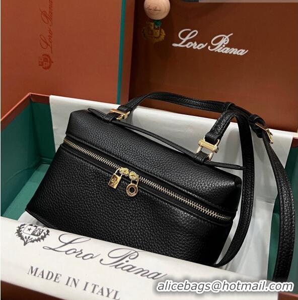 Low Price Loro Piana Extra Pocket L19 Pouch in Calfskin LP5437 Black/Gold 2023