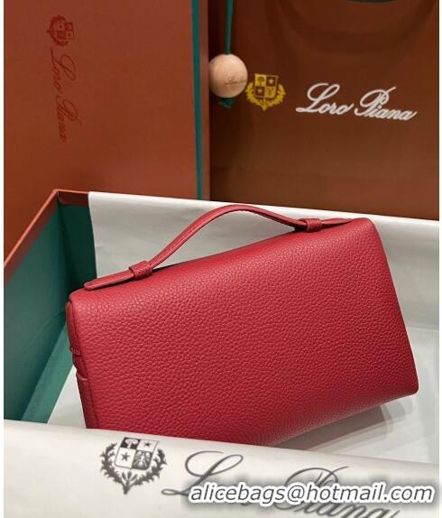 Pretty Style Loro Piana Extra Pocket L19 Pouch in Calfskin LP5437 Deep Red/Silver 2023