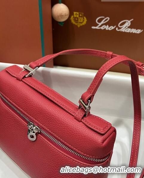 Pretty Style Loro Piana Extra Pocket L19 Pouch in Calfskin LP5437 Deep Red/Silver 2023