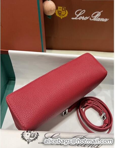 Pretty Style Loro Piana Extra Pocket L19 Pouch in Calfskin LP5437 Deep Red/Silver 2023