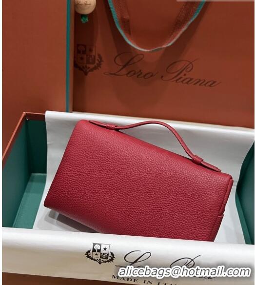 New Fashion Loro Piana Extra Pocket L19 Pouch in Calfskin LP5437 Deep Red/Gold 2023