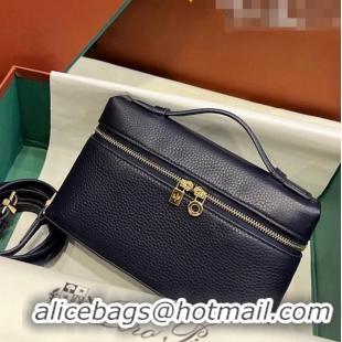 Best Grade Loro Piana Extra Pocket L19 Pouch in Calfskin LP5437 Navy Blue/Gold 2023