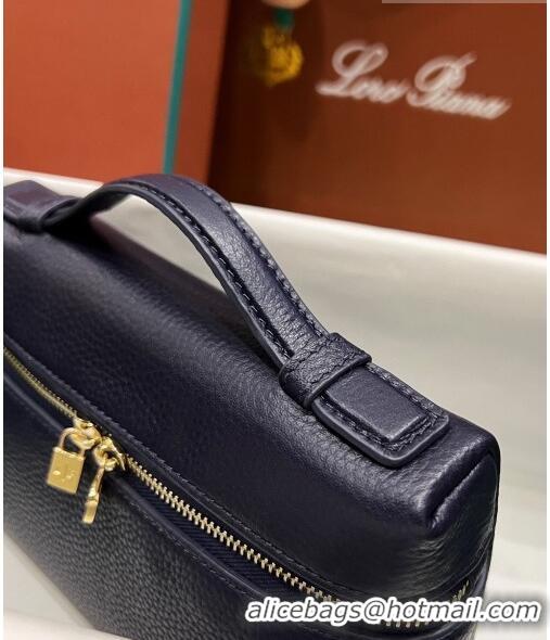 Best Grade Loro Piana Extra Pocket L19 Pouch in Calfskin LP5437 Navy Blue/Gold 2023