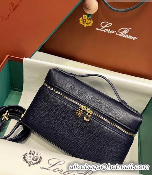 Best Grade Loro Piana Extra Pocket L19 Pouch in Calfskin LP5437 Navy Blue/Gold 2023