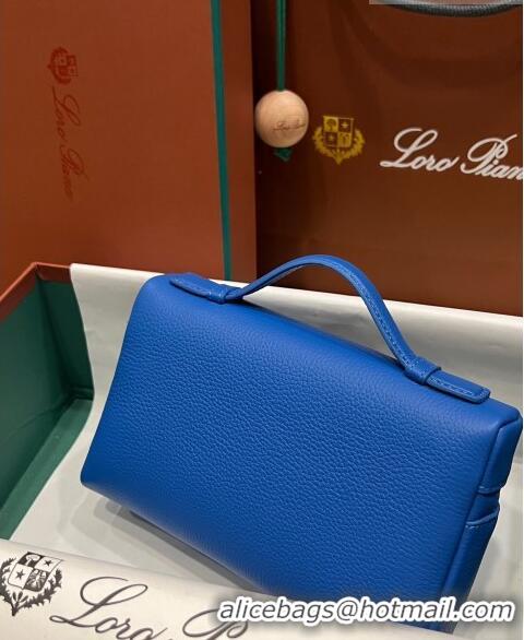 Buy Classic Loro Piana Extra Pocket L19 Pouch in Calfskin LP5437 Blue/Gold 2023