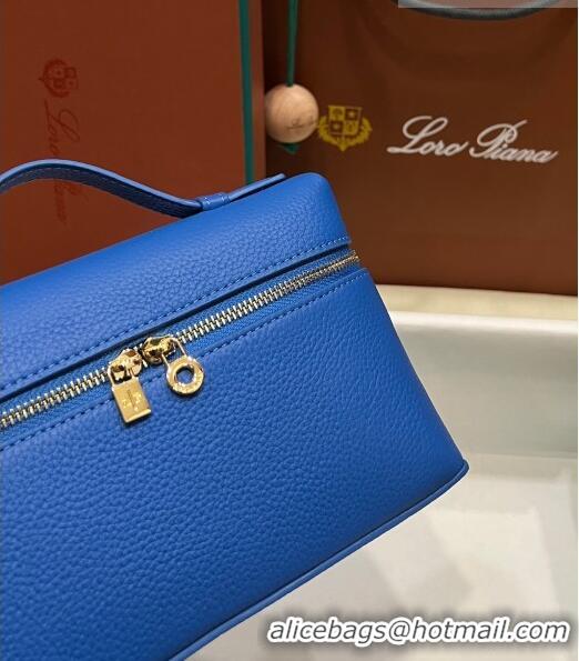 Buy Classic Loro Piana Extra Pocket L19 Pouch in Calfskin LP5437 Blue/Gold 2023