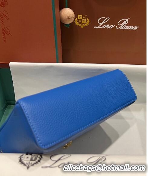 Buy Classic Loro Piana Extra Pocket L19 Pouch in Calfskin LP5437 Blue/Gold 2023