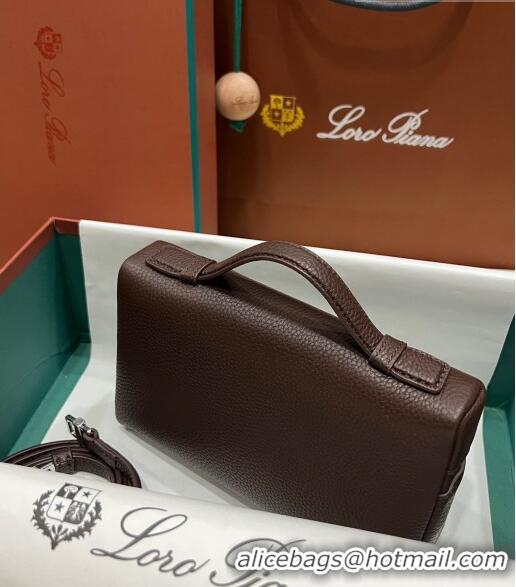 Hot Style Loro Piana Extra Pocket L19 Pouch in Calfskin LP5437 Chocolate/Silver 2023