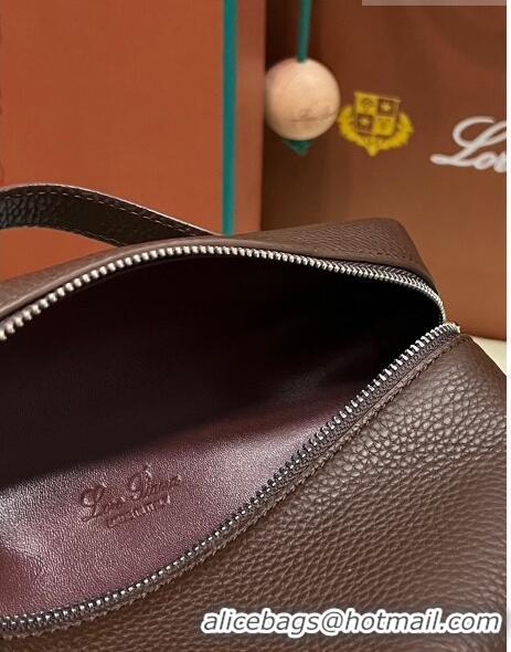 Hot Style Loro Piana Extra Pocket L19 Pouch in Calfskin LP5437 Chocolate/Silver 2023