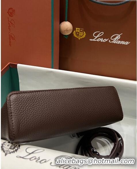 Hot Style Loro Piana Extra Pocket L19 Pouch in Calfskin LP5437 Chocolate/Silver 2023