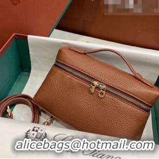 Shop Promotional Loro Piana Extra Pocket L19 Pouch in Calfskin LP5437 Brown/Gold 2023