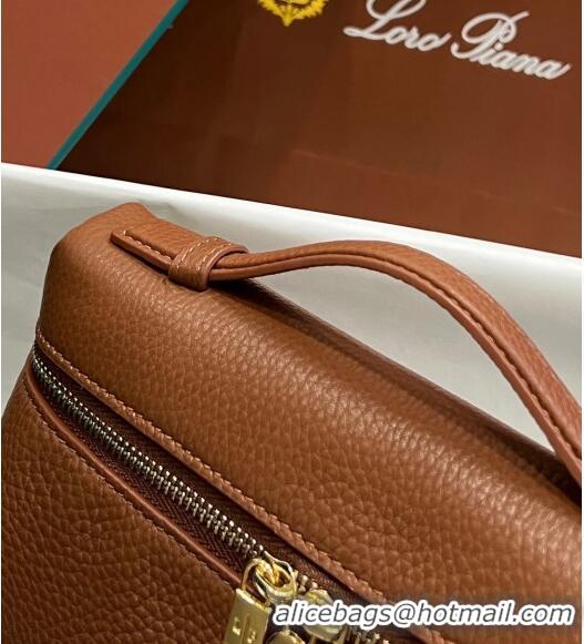 Shop Promotional Loro Piana Extra Pocket L19 Pouch in Calfskin LP5437 Brown/Gold 2023