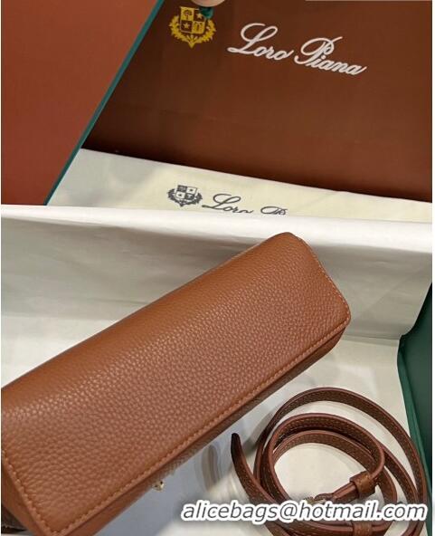 Shop Promotional Loro Piana Extra Pocket L19 Pouch in Calfskin LP5437 Brown/Gold 2023