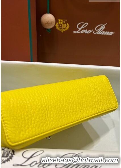 Grade Quality Loro Piana Extra Pocket L19 Pouch in Calfskin LP5437 Yellow/Silver 2023