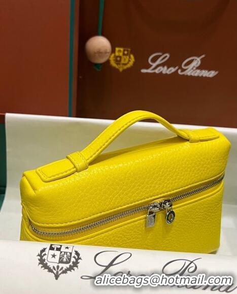 Grade Quality Loro Piana Extra Pocket L19 Pouch in Calfskin LP5437 Yellow/Silver 2023