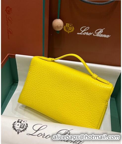 Grade Quality Loro Piana Extra Pocket L19 Pouch in Calfskin LP5437 Yellow/Silver 2023