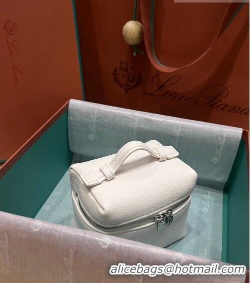 Best Design Loro Piana Extra Pocket L11.5 Pouch in Calfskin Optic LP5439 White/Silver 2023