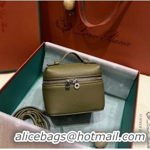 Super Quality Loro Piana Extra Pocket L11.5 Pouch in Calfskin LP5439 Green/Silver 2023