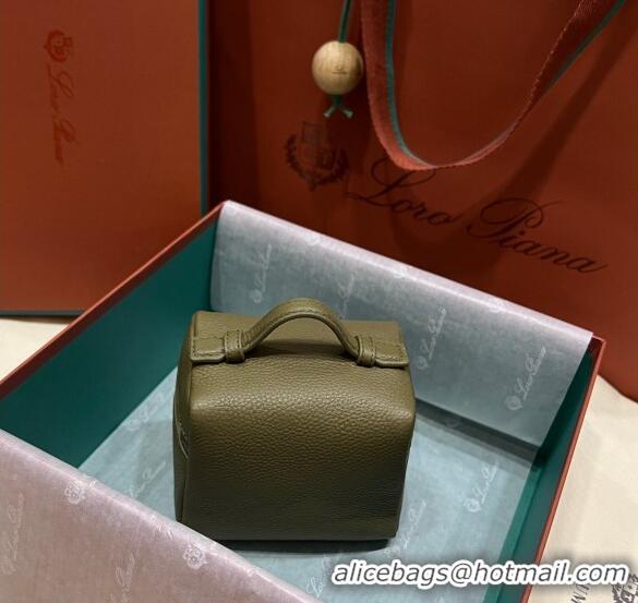 Super Quality Loro Piana Extra Pocket L11.5 Pouch in Calfskin LP5439 Green/Silver 2023