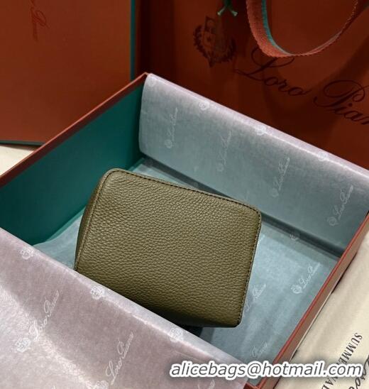 Super Quality Loro Piana Extra Pocket L11.5 Pouch in Calfskin LP5439 Green/Silver 2023