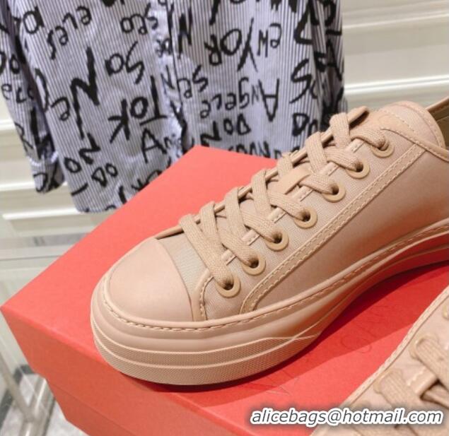 Luxury Valentino Totaloop Nylon Low-top Sneakers Rose Beige 0626036