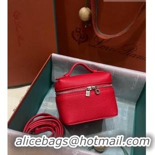 Inexpensive Loro Piana Extra Pocket L11.5 Pouch in Calfskin LP5439 Bright Red 2023