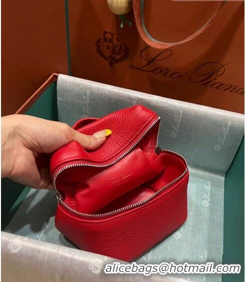 Inexpensive Loro Piana Extra Pocket L11.5 Pouch in Calfskin LP5439 Bright Red 2023