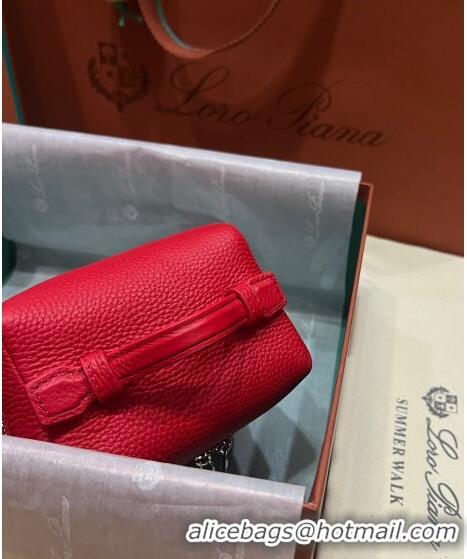 Inexpensive Loro Piana Extra Pocket L11.5 Pouch in Calfskin LP5439 Bright Red 2023