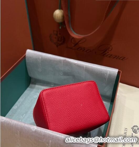 Inexpensive Loro Piana Extra Pocket L11.5 Pouch in Calfskin LP5439 Bright Red 2023