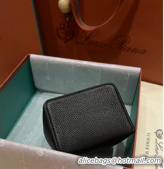 Newest Loro Piana Extra Pocket L11.5 Pouch in Calfskin LP5439 Black/Gold 2023