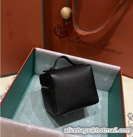 Newest Loro Piana Extra Pocket L11.5 Pouch in Calfskin LP5439 Black/Gold 2023