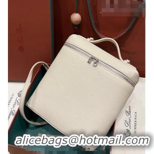 Best Price Loro Piana Extra Pocket Backpack Bag L23.5 in Calfskin Cream LP5440 White/Silver 2023