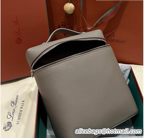 Super Quality Loro Piana Extra Pocket Backpack Bag L23.5 in Calfskin LP5440 Dark Grey/Silver 2023