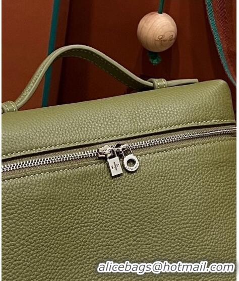 Popular Style Loro Piana Extra Pocket Backpack Bag L23.5 in Calfskin LP5440 Green/Silver 2023